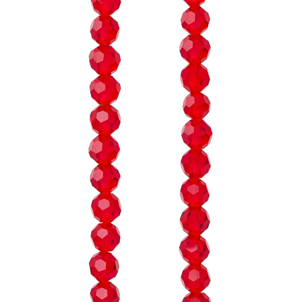 12 Pack: Ruby Faceted Glass Round Beads, 6mm by Bead Landing™